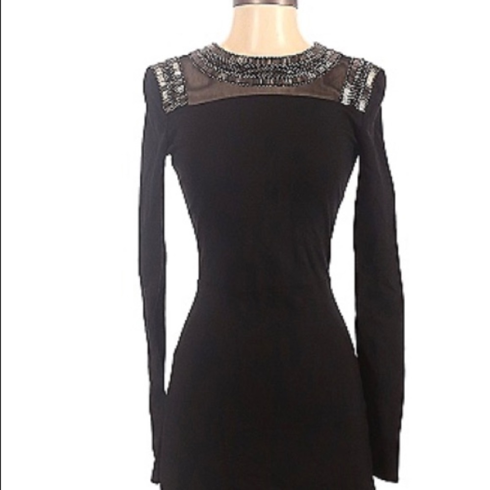 Black mini long sleeve dress